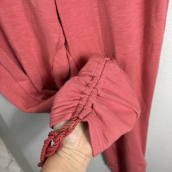 GYMSHARK Women's Size S Coral High-Rise Joggers Pants Ruched Bottoms with Ties - Picture 3 of 6